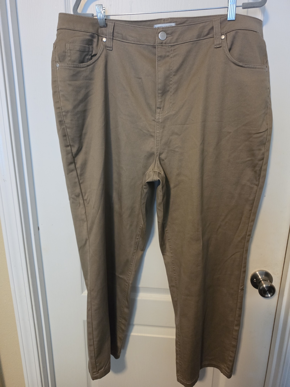 Catherines Khaki Stretch Mid-Rise Trousers